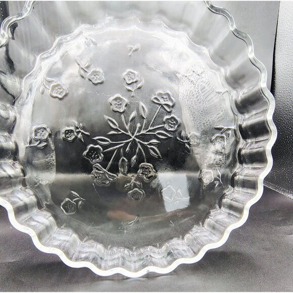Quiche Pie Plate Anchor Hocking Vintage 10" Glass Dish Pattern Scalloped Edge - Picture 10 of 16